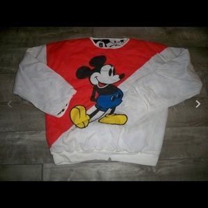 Vtg Mickey Mouse Face Pullover Sweatshirt Large